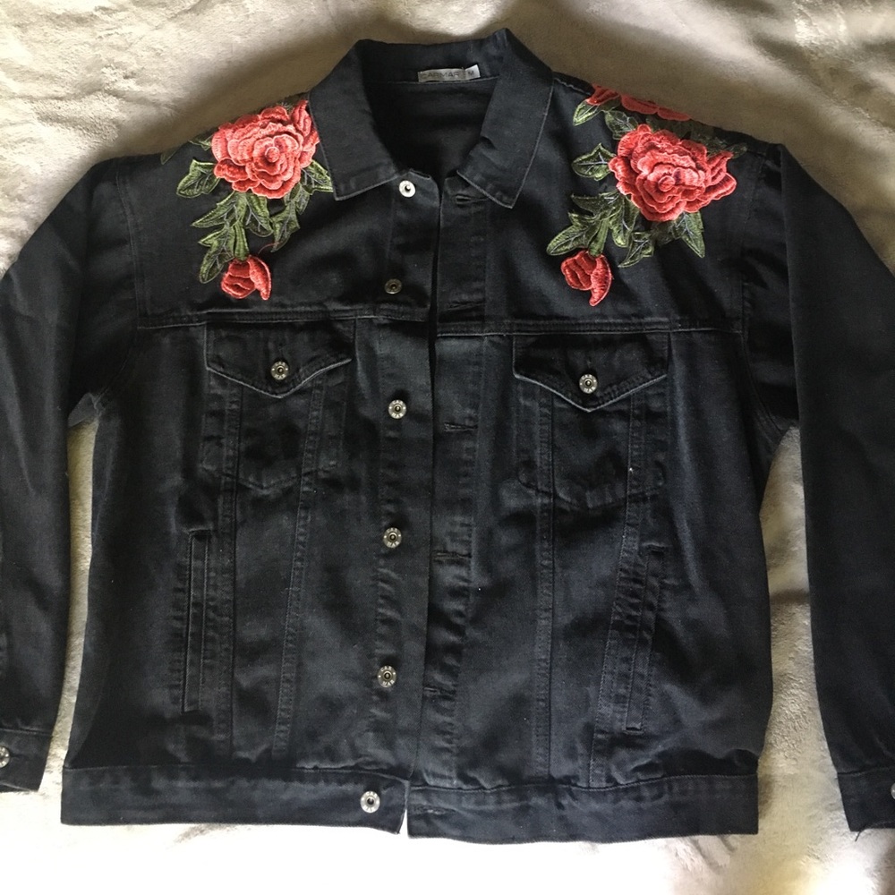 LF stores rose denim jacket